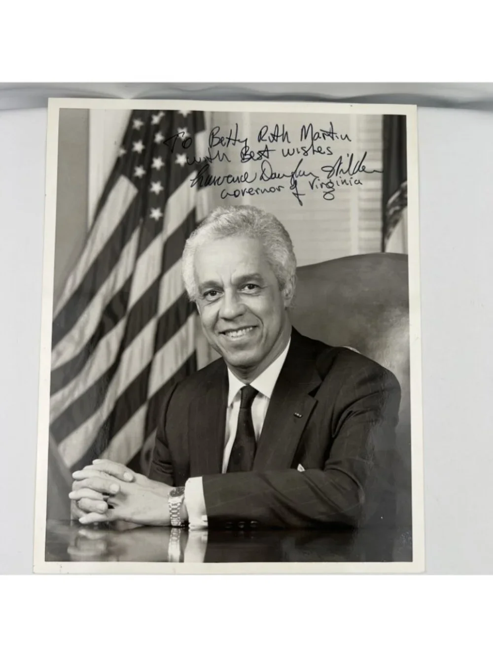 L Douglas Wilder 7 Photos 3 Are Signed 8x10 Virginia Governor Nelson Mandela